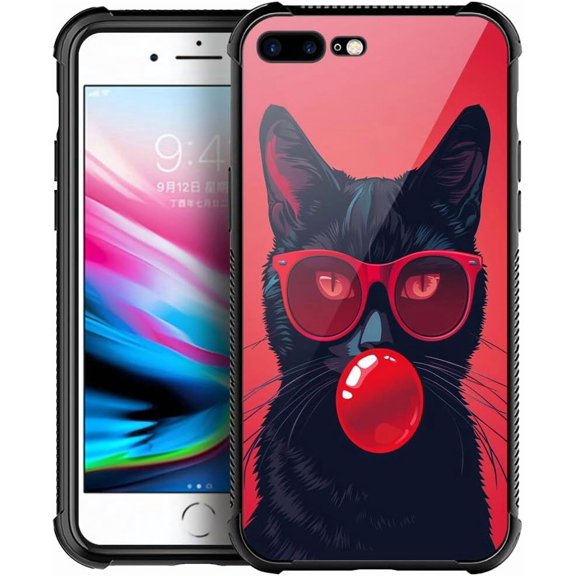 Compatible with iPhone SE 2022 Case, Cat Blow up Balloon, Anti-Scratch Soft TPU Shockproof Unique Protective Cover Pattern Design
