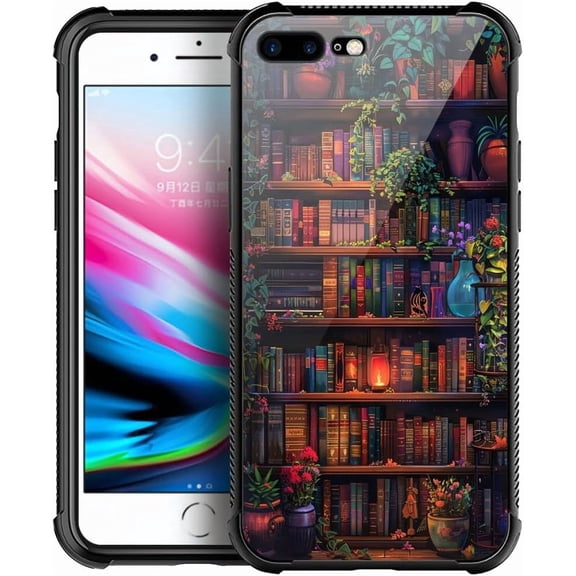 Compatible with iPhone SE 2022 Case, Colorful Book Wall Flowers, Anti-Scratch Soft TPU Shockproof Unique Protective Cover Pattern Design