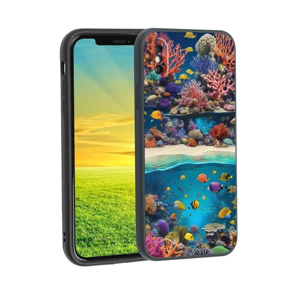 Compatible with iPhone X Phone Case, Vibrant-coral-reef-explorations-2 Case Silicone Protective for Teen Girl Boy Case for iPhone X