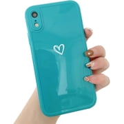 Compatible with iPhone X/XS Case for Women Girls, Cute Love Heart Pattern Soft Slim TPU Protective Bumper Phone Case for iPhone X/XS 5.8  - Green
