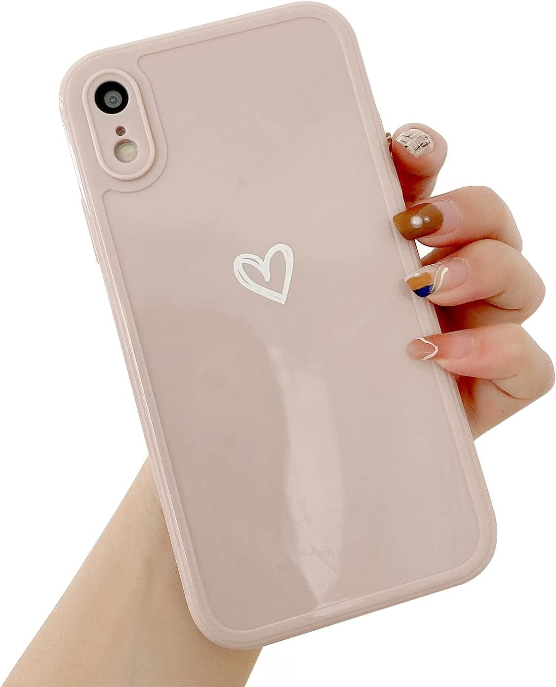 Compatible with iPhone X/XS Case for Women Girls, Cute Love Heart Pattern  Soft Slim TPU Protective Bumper Phone Case for iPhone X/XS 5.8＂-Pink -  Walmart.com, image size:1126x1391