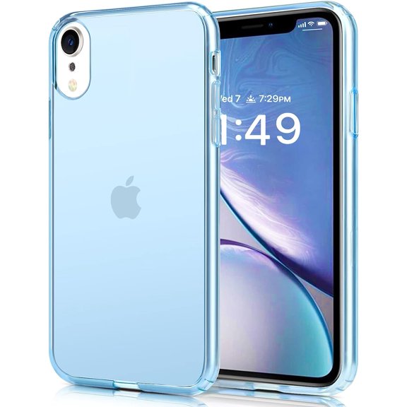 Compatible with iPhone XR Case Clear Soft Transparent Shockproof Protective Slim Thin Bumper Phone Cover for iPhone XR, Clear Blue