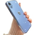 thumbnail image 1 of Compatible with iPhone XR Case,Love Heart Pattern Design Soft TPU Shockproof Protective Case Bling Sparkly Glitter Cover for iPhone XR-Blue, 1 of 6