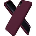 thumbnail image 1 of Compatible with iPhone XR Case, Slim Liquid Silicone Case with Open Bottom Style, Soft Gel Rubber Cover Phone Case for iPhone XR 6.1 inch, Burgundy, 1 of 11
