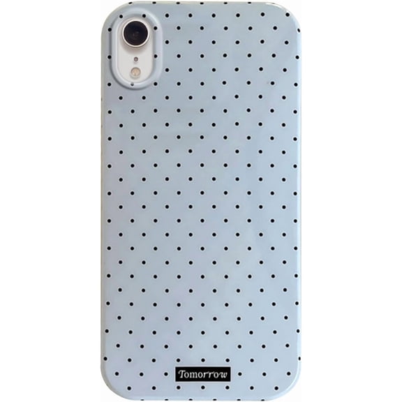 Compatible with iPhone XR Case with Cute Fashion Polka Dot Aesthetics Design Simple Cases for Soft TPU Slim Protection Cover-Blue