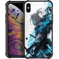 thumbnail image 1 of Compatible with iPhone Xs Max Case, Blue Ink Warrior Case for Men Woman, Anti-Scratch Soft TPU Shockproof Unique Protective Cover Pattern Design, 1 of 7