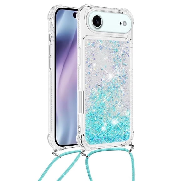 Compatible with iphone 17 Air Case Four-corner Shockproof Glitter Lightweight Lens Protection Adjustable Lanyard