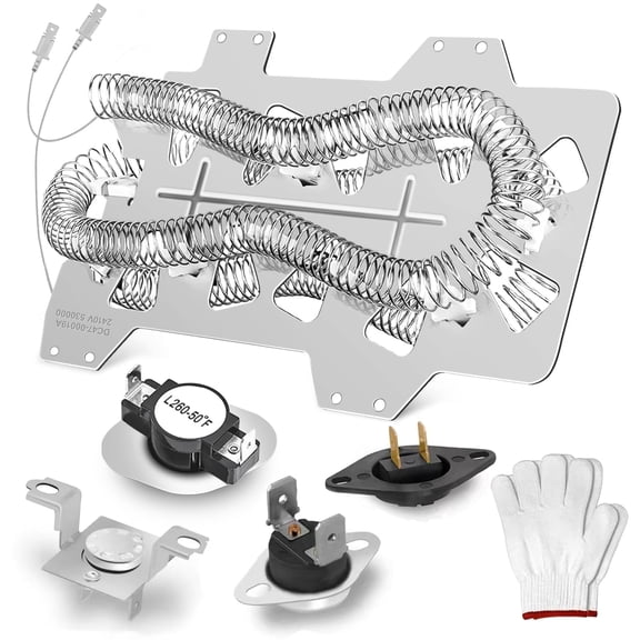 DC47-00019A Heating Element Compatible with the heating elements of Samsung brand dryers that are equipped with temperature control fuses DV45H7000EW/A2, DVE50R5200W/A3