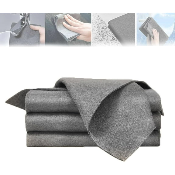Thickened Magic Cleaning Cloth Streak Free Reusable Microfiber Rag,Streak-Free Microfiber Cloth Ultra-Absorbent for Windows,Mirror,Glass,Car,Gray