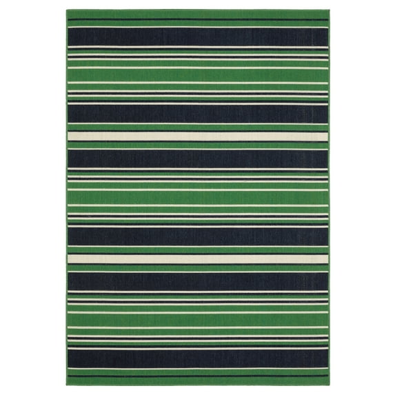 Compello - HAV05 - Casual Cottage Style, Botanical & Floral Pattern, Living Room, Dining Room, Office, Pet Friendly & Fade Resistant, High Pile Polypropylene Area Rug in Green - 7' x 10'