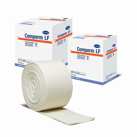 Comperm LF Elastic Tubular Support Bandage, Non-Sterile, Size F, 4 in x 11 yds, 1 Count, 1 Pack