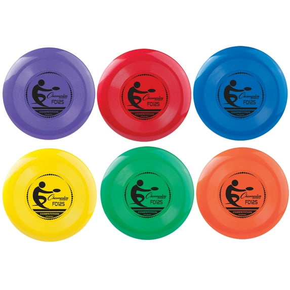 Competition Plastic Frisbee, 125 gram, Pack of 12