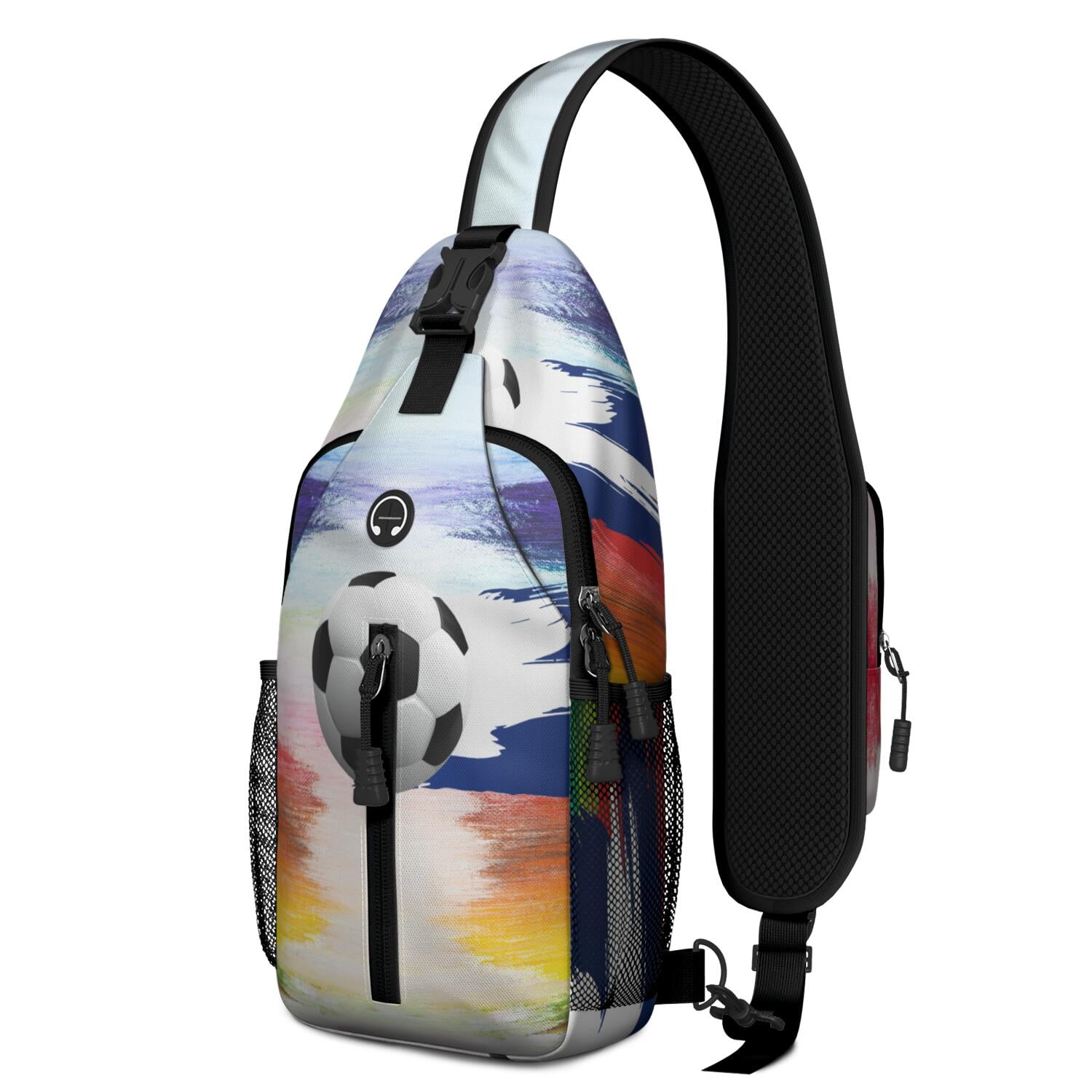 Competition Ready Sports Sling Backpack for Kids and Teens – Water-Resistant Crossbody Shoulder Bag with Secure Zippers, Partitioned Compartments, Large Front Pocket, Perfect for Baseball,