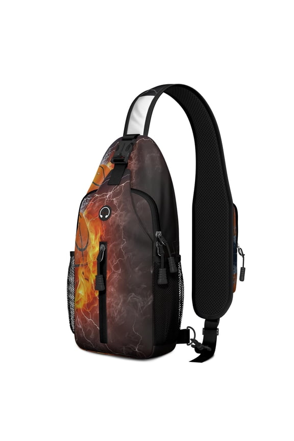 Competition Ready Sports Sling Backpack for Kids and Teens – Water-Resistant Crossbody Shoulder Bag with Secure Zippers, Partitioned Compartments, Large Front Pocket, Perfect for Baseball,