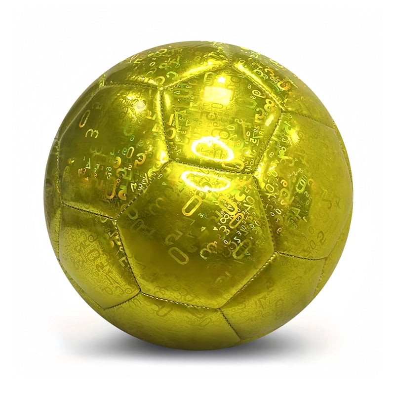 Competition training environmental-friendly thickened PVC explosion-proof football foamed wear-resistant No. 5 adult machine-sewn football,Golden (laser)