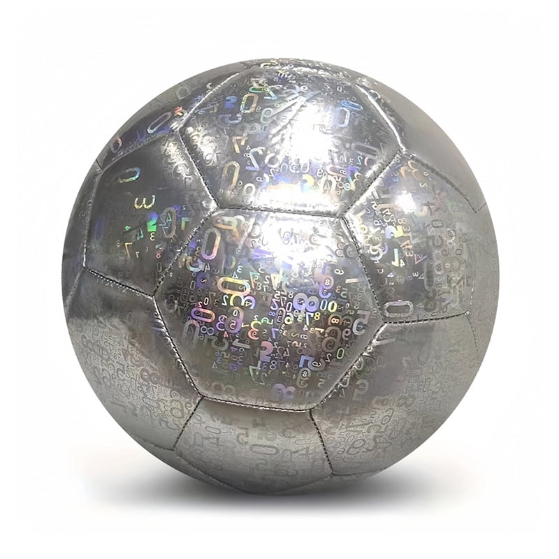 Competition training environmental-friendly thickened PVC explosion-proof football foamed wear-resistant No. 5 adult machine-sewn football,Silver (laser)