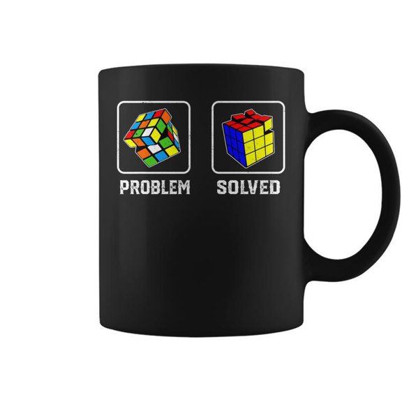Competitive Puzzles Cube Problem Retro Solved Speed Cubing Coffee Mugs