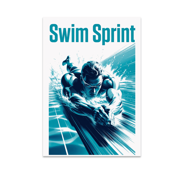 Competitive Swimming Art - Swim Enthusiast - 13x19 Poster Print