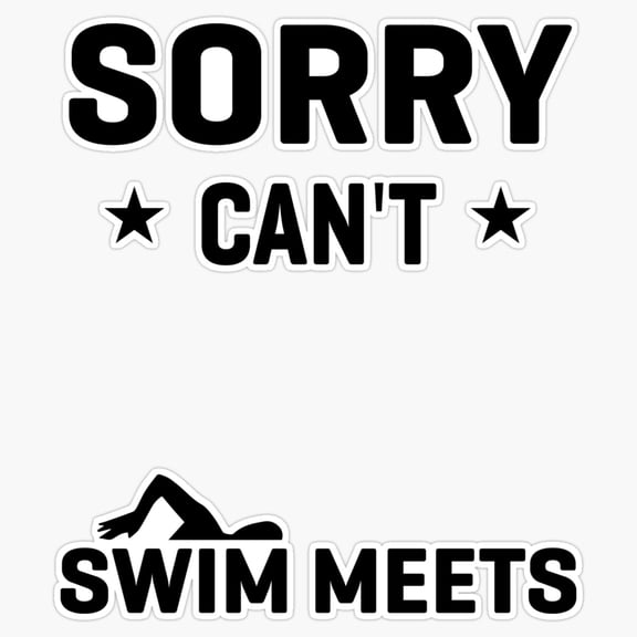 Competitive Swimming Pool Athlete Humor Slogan Vinyl Sticker
