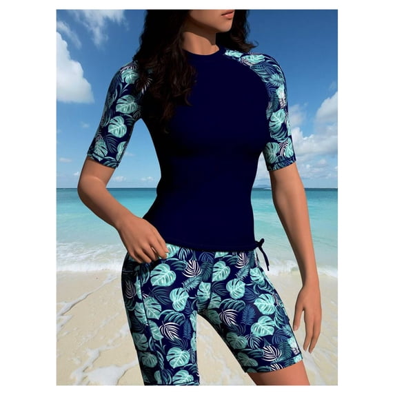 Competitive Swimsuit Women Two Piece - Racing Training Bathing Suit - Athletic Swimwear Solid Color Patchwork - Slimming Sport Bikini for Pool & Diving