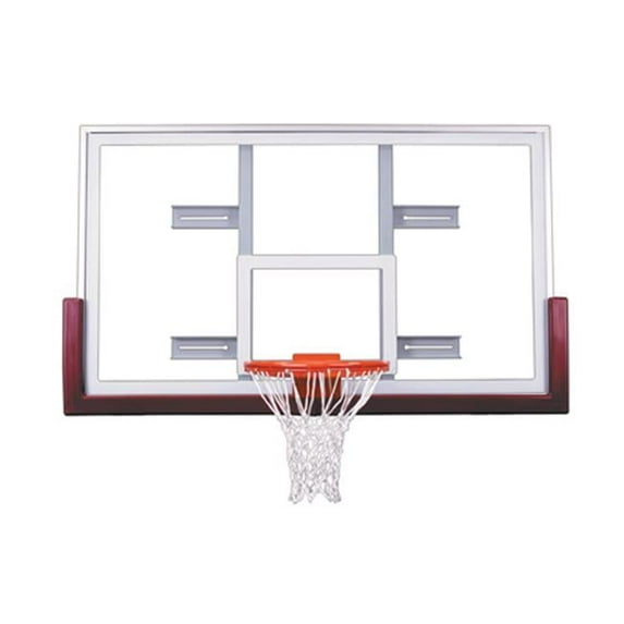 Competitor Upgrade Package Steel-Glass Gymnasium Backboard, Rim & Pad Upgrade Package- Saddle Brown