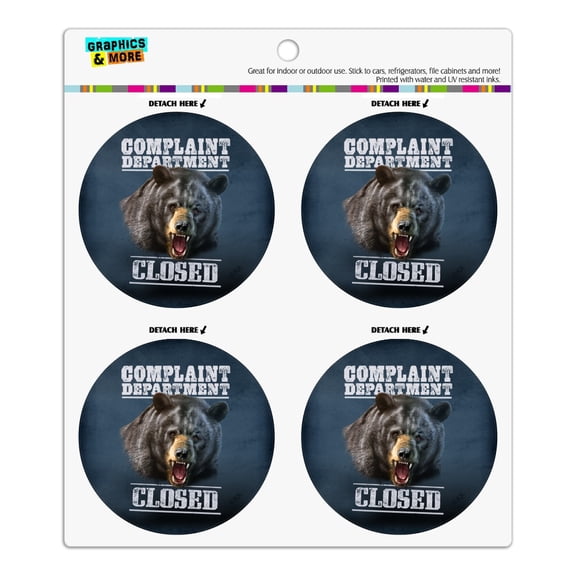 Complaint Department Closed Bear Refrigerator Fridge Locker Vinyl Circle Magnet Set