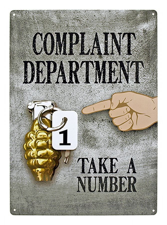Compalints Sign Complaint Department Gernade Metal Sign - Walmart.com