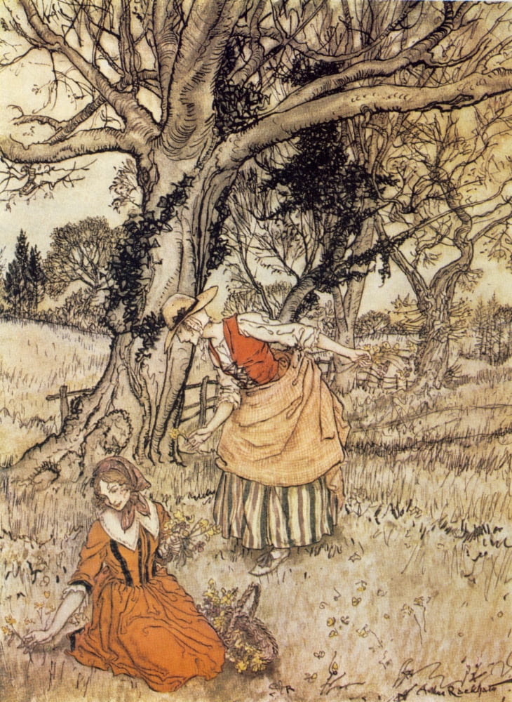 Compleat Angler 1931 Culverkeys & cowslips Canvas Art - A Rackham (18 x 24)