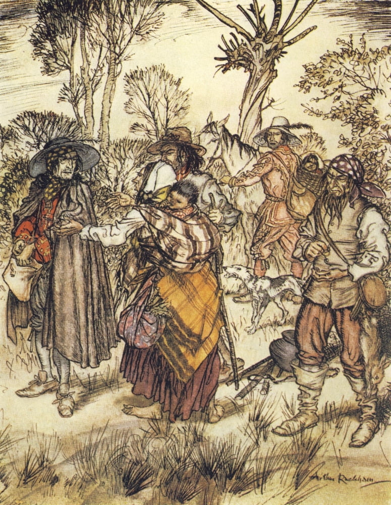 Compleat Angler 1931 Gang of Gypsies Canvas Art - A Rackham (18 x 24)