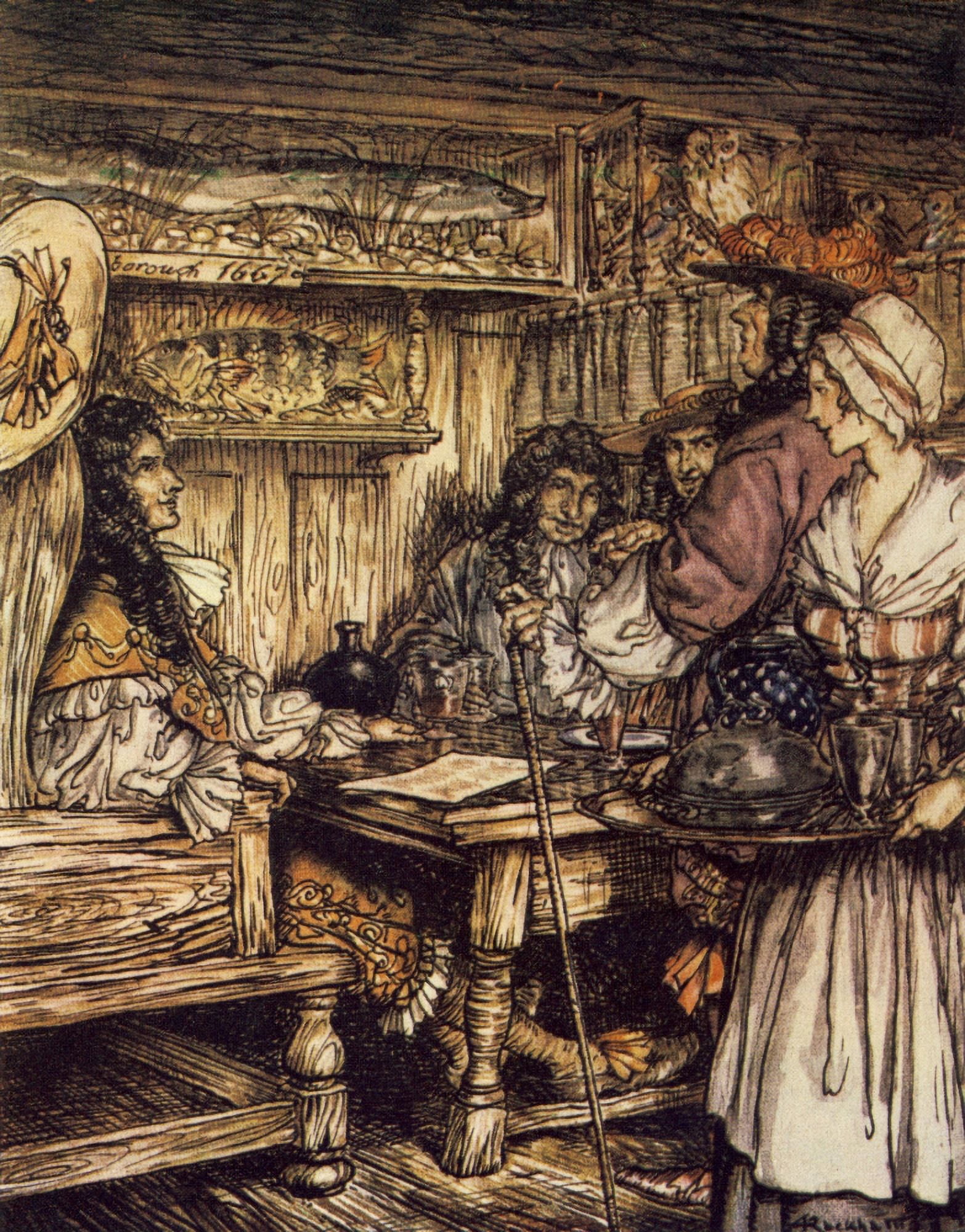 Compleat Angler 1931 Go to Coffee House Westminster Canvas Art - A Rackham (18 x 24)