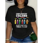 Complementary Colors Pun Artist Art Teacher Relaxed Fit Classic Comfort Cotton T-Shirt Womens Mens Graphic Tee Crew Neck summer vacation Tops