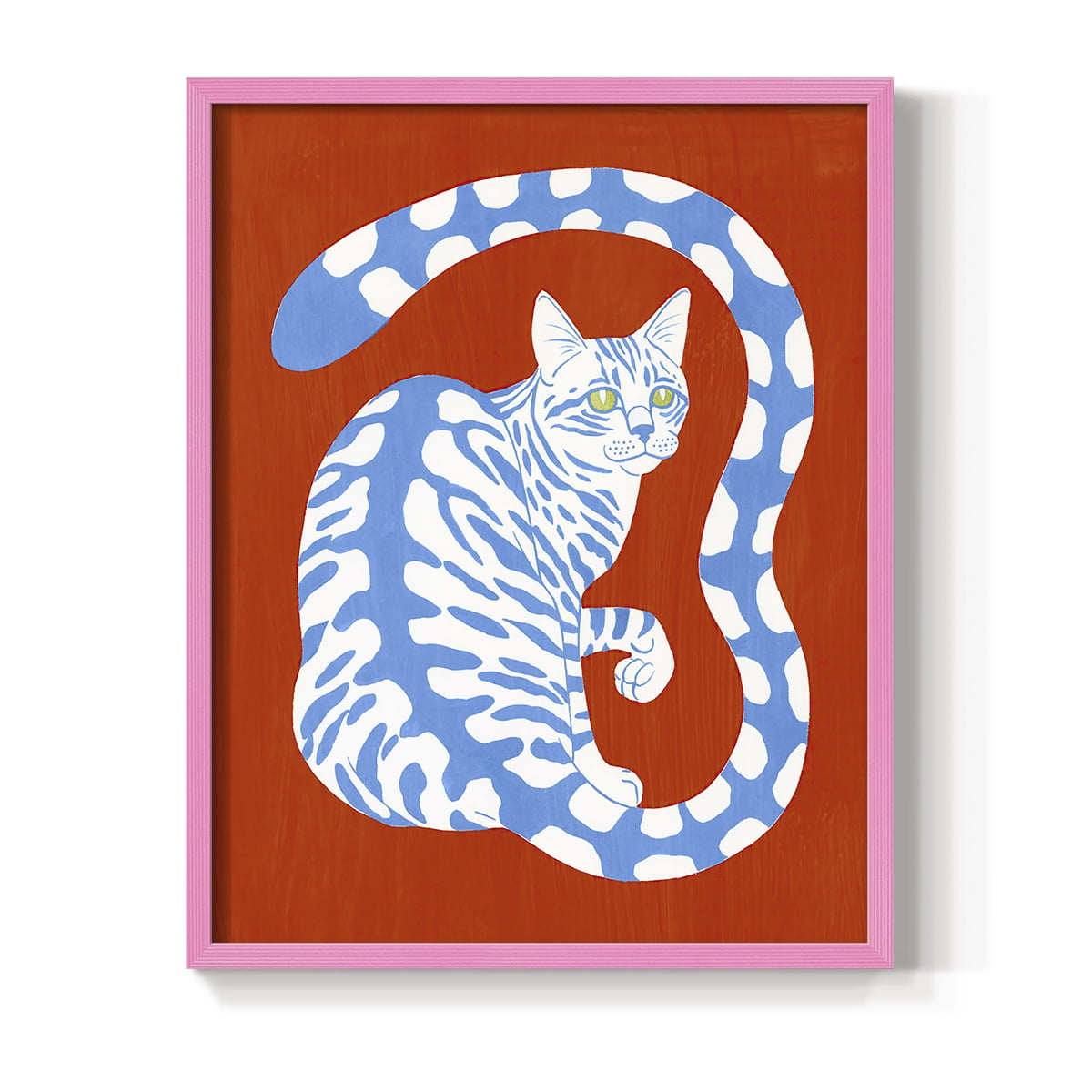 Complementary House Cat I Framed Print in Pink Solid Wood Framed Print No Nail Hanging