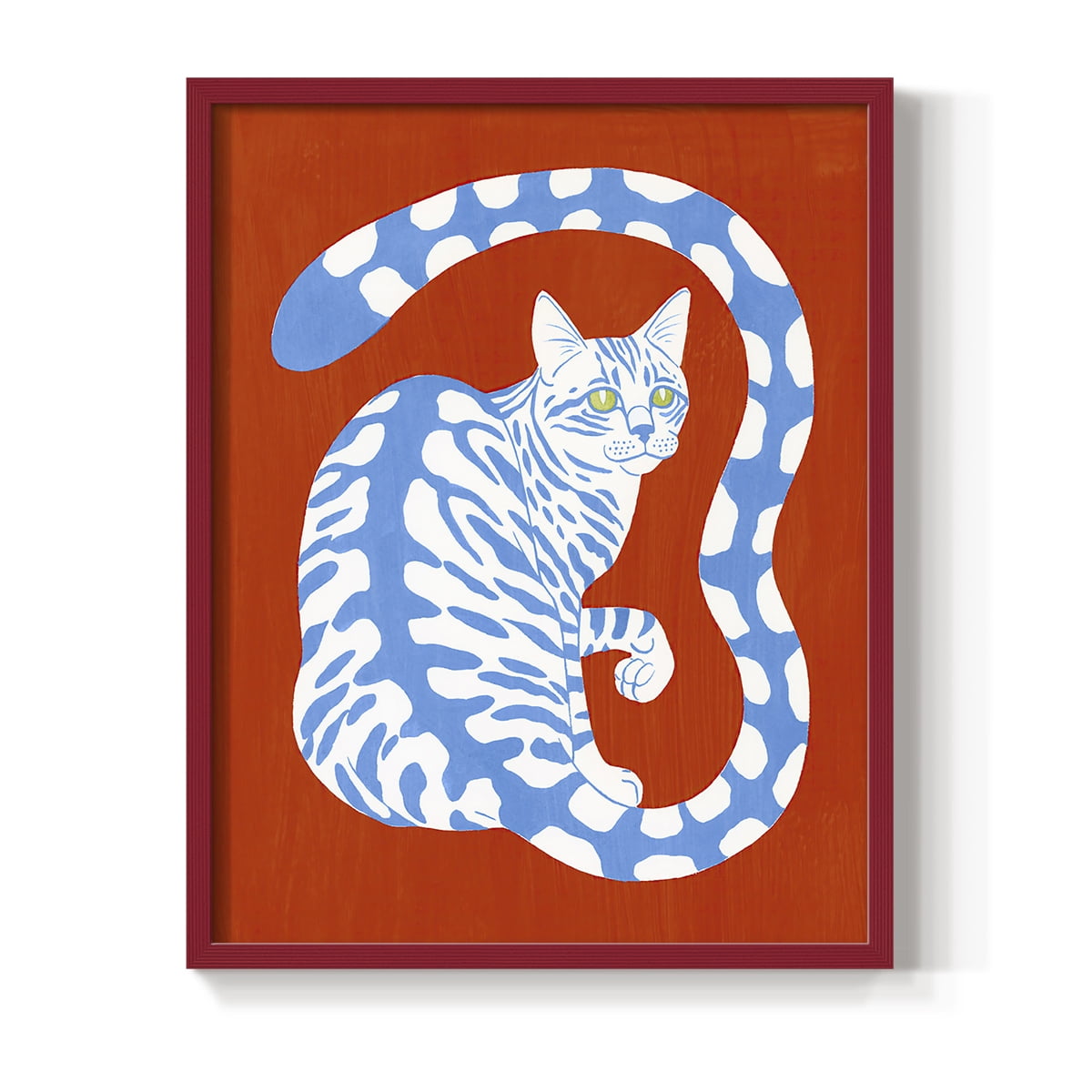 Complementary House Cat I Framed Print in Red Solid Wood Framed Print No Nail Hanging