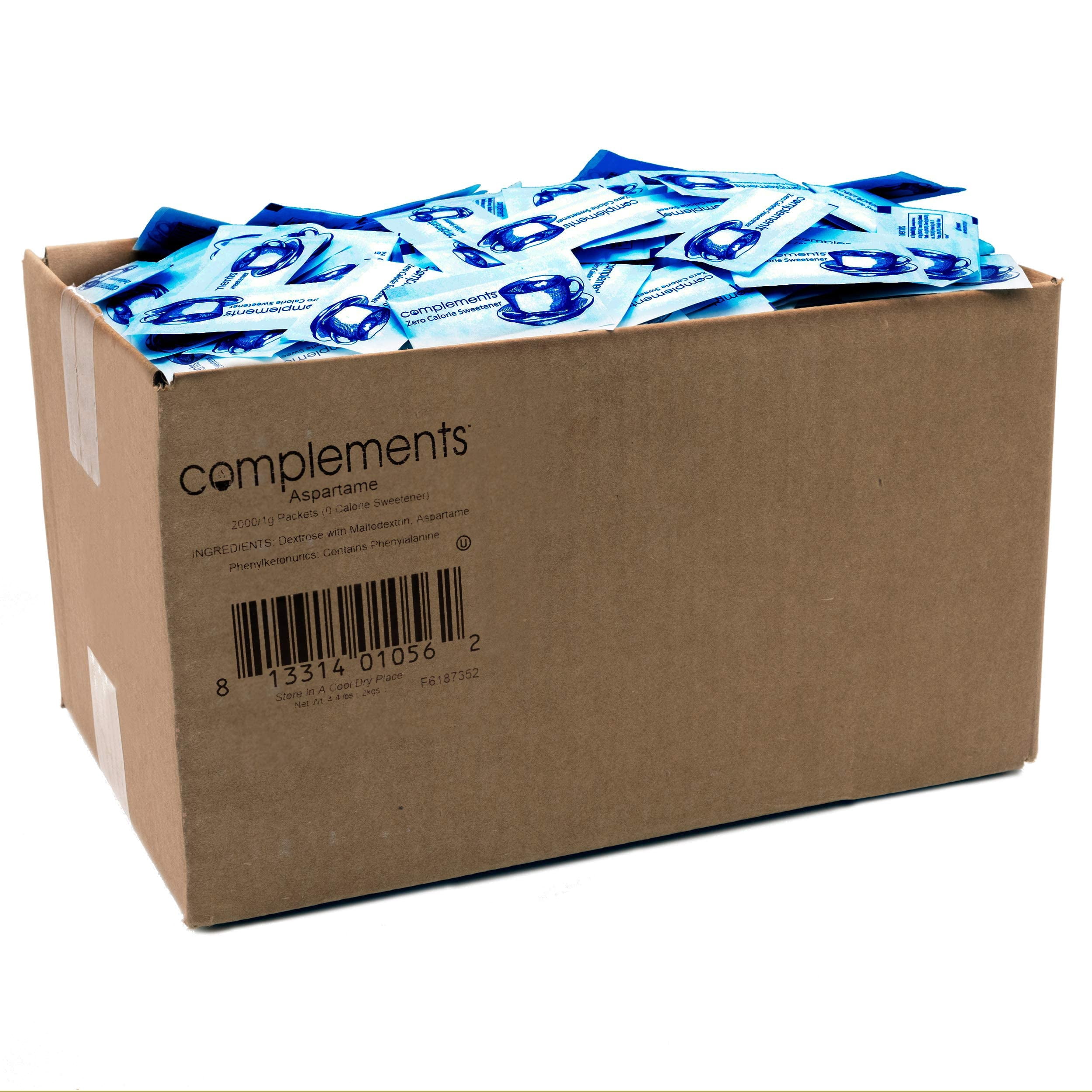 Complements Zero Calorie Aspartame GGA1 Blue Sweetener Packets, 2000 ...