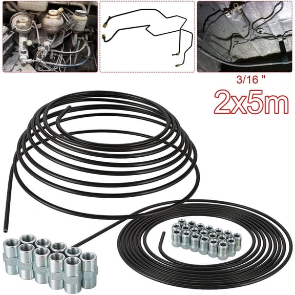 Complete 10 Meter Brake Pipe Set With 20 Nuts And 10 Connectors Suitable For Refrigeration And Vehicle Brake Line Applications