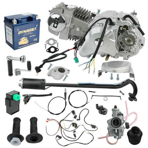 Complete 140cc Engine Motor Kit Manual Clutch Electric Start 4 Speed Motor, 12v Battery for Pit Dirt Bike SSR Apollo Taotao Z50 Z50R XR50 CRF50 XR70 CRF70 ATC70 CT70 CT90 CT110 Mini Trail
