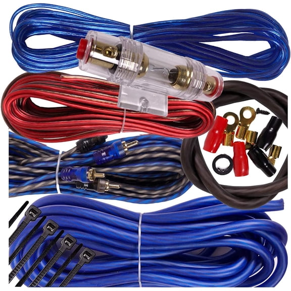 Complete 1500W 8 Gauge Amplifier Installation Wiring Kit Amp Pk3 8 Ga Blue - for Installer and DIY Hobbyist - Perfect for Car/Truck/Motorcycle/Rv/ATV