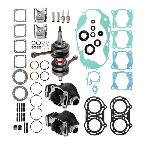 Complete 2-Stroke Engine Rebuild Kit for Yamaha Banshee 350 YFZ350 ATV 1987-2006, 64mm Cylinder Bore with Piston, Crankshaft & Gaskets, OEM 29L-11400-30-00, 2GU-11111-00-00
