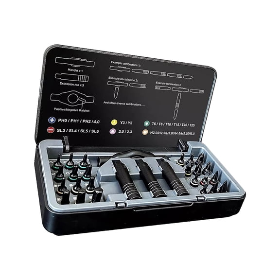 Complete 24 Piece Ratchet Screwdriver Set Featuring Chrome Steel Electronics Repair Toolkit For Mechanics