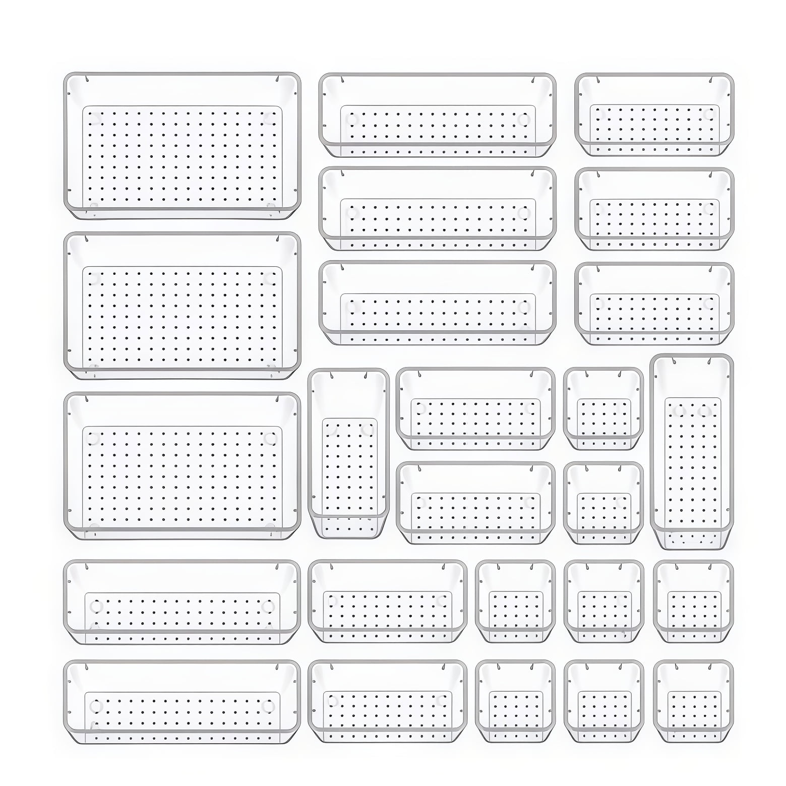 Complete 25 Piece Desk Organization Box Kit for Streamlined Storage Solutions