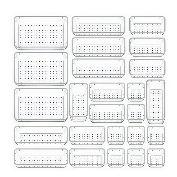 Complete 25 Piece Desk Organization Box Kit for Streamlined Storage Solutions