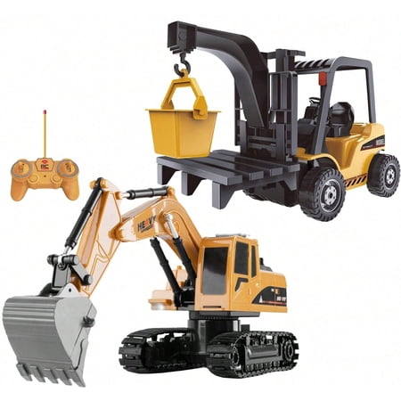 Complete 3-In-1 Remote Control Construction Fleet Toy Set – Rechargeable Excavator, Crane And Dump Truck With Realistic Movement & Play Experience