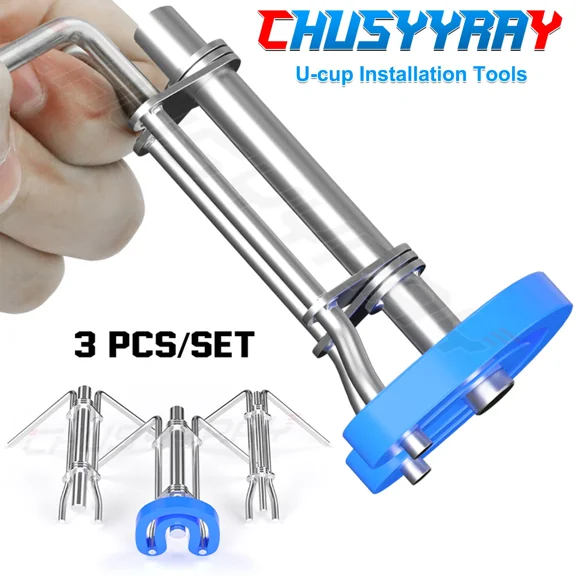 Complete 3 Pcs Hydraulic Seal Installation Tools Set for Medium Duty Cylinders for Farm Tractor Repair