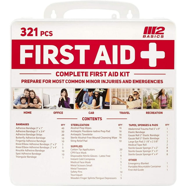 Complete 321 Piece Emergency First Aid Kit Business & Home Medical