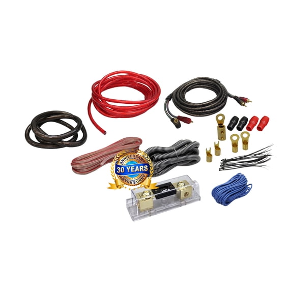 Complete 3500W 4 Gauge Car Amplifier Installation Wiring Kit Amp PK1 4 Ga Red