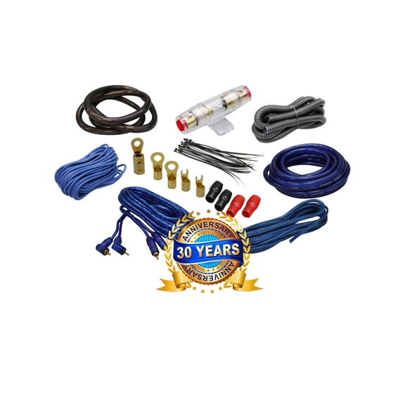 Complete 4 Channels 2000W 4 Gauge Amplifier Installation Wiring Kit Amp Blue