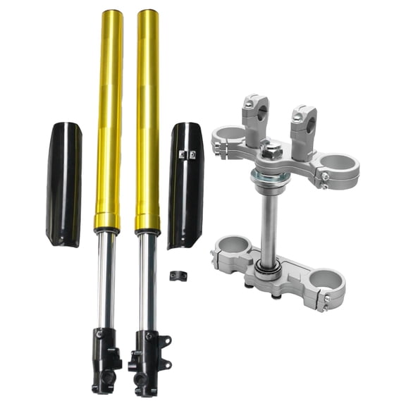 Complete 45mm/48mm 735mm 29" Front Fork Shocker and Triple Clamp Handlebar Riser Set for Dirt Pit Pro Trail Bike Motocross Upside Down Shocker 110cc 125cc 150cc 160cc