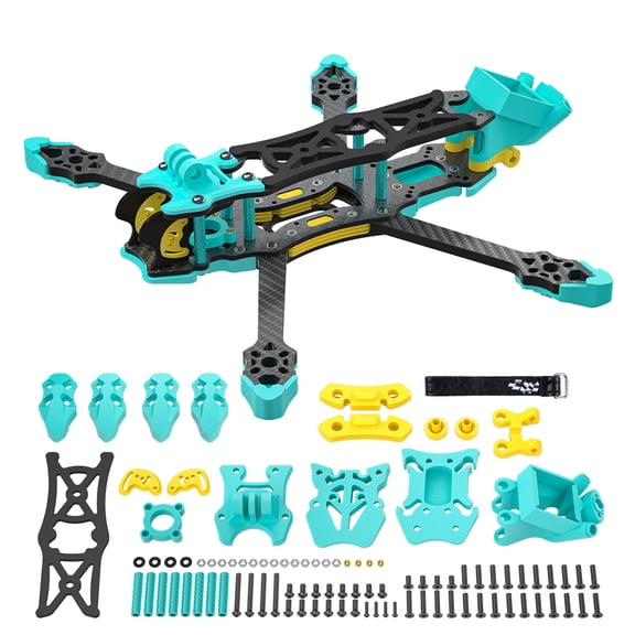 Complete 5-Inch Build Kit (Model EVA5) - 230mm Frame, 5mm Arms, 2.5mm Plates, Full Hardware, Compatible with DJI O4 Pro/O3