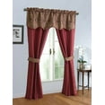 thumbnail image 1 of Complete 5 Pc. Sheer Attached Damask Paisley Window in a Bag Curtain & Valance Set - Brick/Burgundy Red, 1 of 2