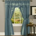 thumbnail image 1 of Kate Aurora Blue Embroidered Floral Sheer Curtains, 54” x 63” (2 Panels), 1 of 1
